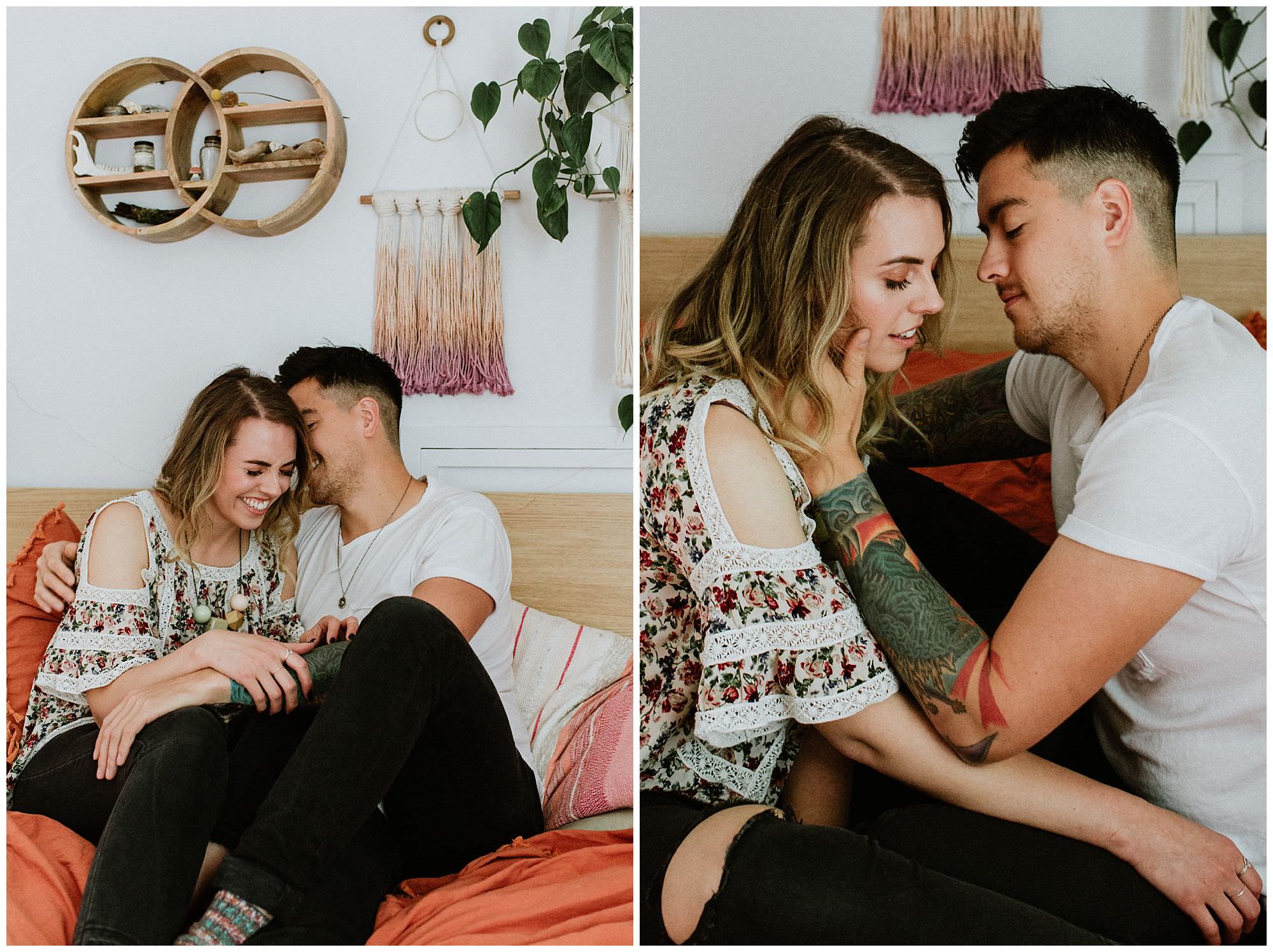 Vancouver wedding photographers, in-home engagement photos
